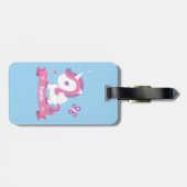 ウイング荷物タグ付きパーソナライズされたかわいいユニコーン ラゲッジタグ (裏面横)