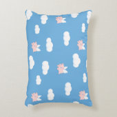 ウイング飛んでいる模様の豚かわいい子豚 アクセントクッション (正面(垂直))