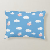 ウイング飛んでいる模様の豚かわいい子豚 アクセントクッション (裏面)