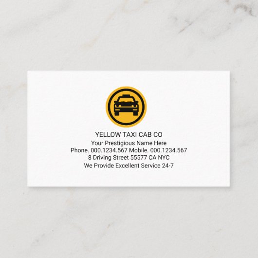 ウイング飛んでいる空港タクシー輸送 名刺 (裏面)