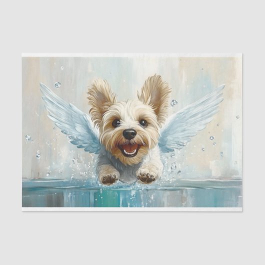 ウイング飛んでいるAU9デコップページ付きヨークシャーテリア子犬 薄葉紙 (正面)