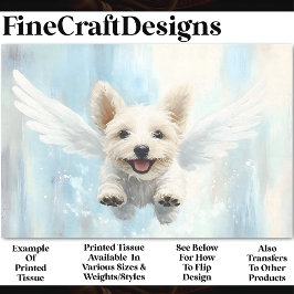 ウイング飛んでいるAV1デコページ付きヨークシャーテリア 薄葉紙