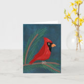 ウインターカーディナル カード (黄色い花)