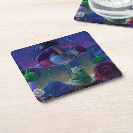 ウインタータイ読ム絵画ズ スクエアペーパーコースター (アングル)
