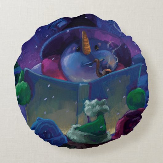 ウインタータイ読ム絵画ズ ラウンドクッション (裏面)