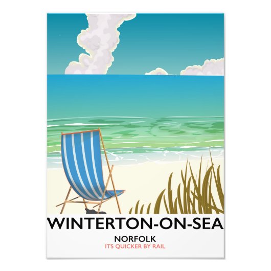 ウインタートンオンシーノーフォークビーチ旅行ポスター フォトプリント            (正面)
