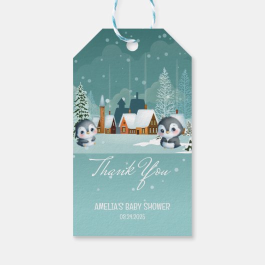 ウインターフォレストベイビー 外は寒いよ ベイビーシャワー ギフトタグ (裏面)