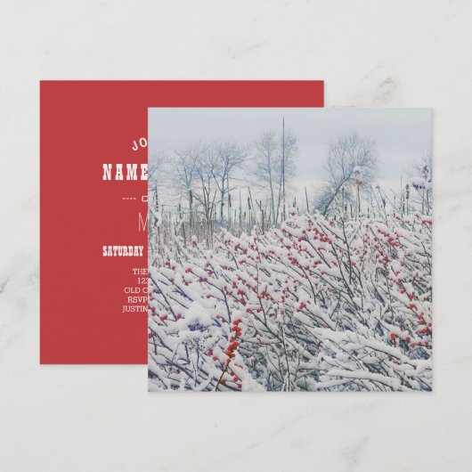 ウインターベリーとカタチ 招待状 (正面/裏面)