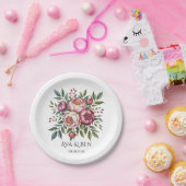 ウインターベリープリムローズウォーター結婚カラーフローラ ペーパープレート (パーティー)