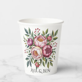 ウインターベリープリムローズウォーター結婚カラーフローラ 紙コップ