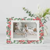 ウインターベリー ホーリー | メリークリスマス | 家族写真 シーズンカード (スタンド正面)