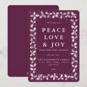 ウインターベリー リノプリント ホリーリーフ ボーダー フラット シーズンカード (正面/裏面)