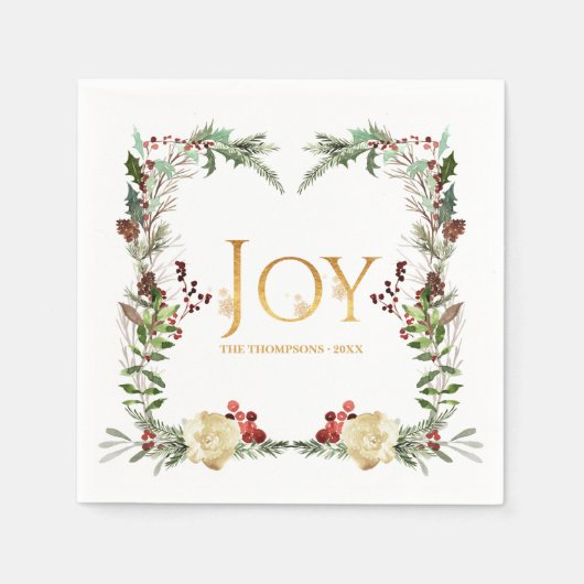 ウインターランド素朴ジョイクリスマスパーティー スタンダードカクテルナプキン (正面)
