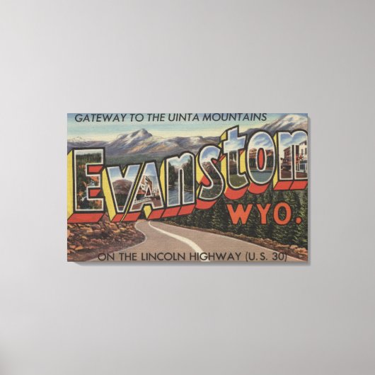 ウインタ山脈へのゲートウェイ – Evanston, WY キャンバスプリント (正面)