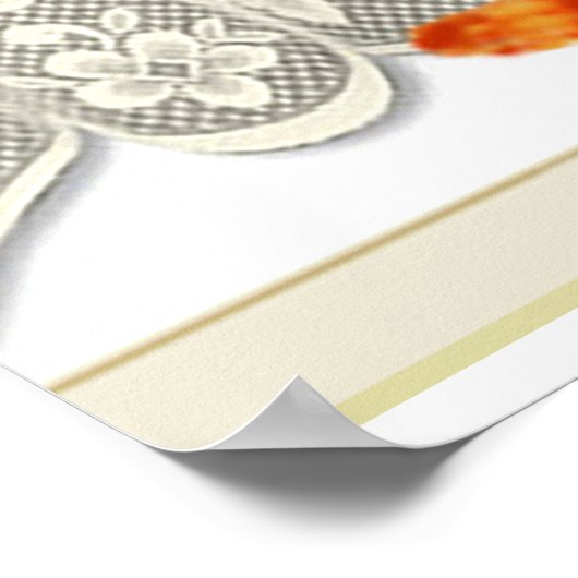 ウインドアートを眺めるオレンジキャッ伝統的ト ポスター (角)