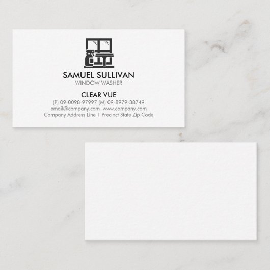 ウインドウウォッシャーハウスクリーニング 名刺 (正面/裏面)