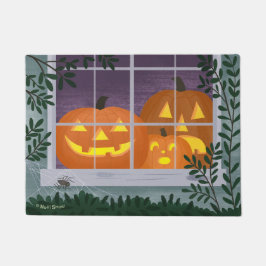 ウインドウハロウィンジャック – o – ランタン ドアマット