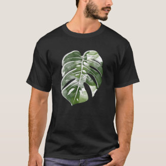 ウインドウリーフモンステラバリエガタプラントリーフ Tシャツ