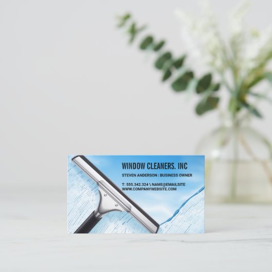 ウインドクリーナスキージ | ハウスサービス 名刺 (スタンド正面)