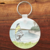 ウインドサーファー水カラーキーチェーン キーホルダー (正面)