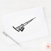 ウインドサーファー 楕円形シール (封筒)