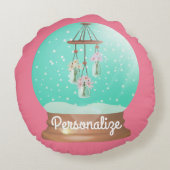 ウインドシムスノウグロかわいいフローラ冬 ラウンドクッション (裏面)