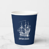 ウインドセーリングヴィンテージ航海のボート 紙コップ (正面)