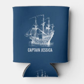 ウインドセーリングヴィンテージ航海のボート 缶クーラー (正面)