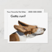 ウインドペットシッターでバセットハウンドイヤフラッピング ポストカード (正面/裏面)