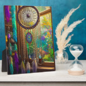 ウインドーかわいらしパープルボホのドリームキャッチャー フォトプラーク (側面)