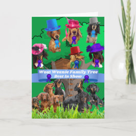 ウインナソーセージドッグファミリーツリー空白のグリーティングカード カード