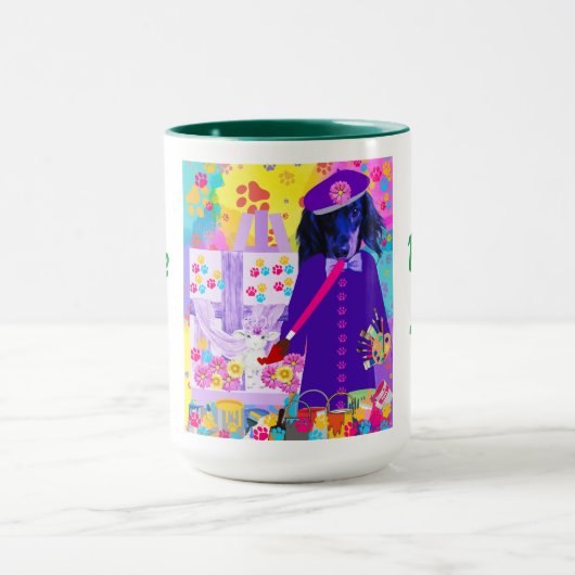 ウインナソーセージド絵を描グ再生産ラムコーヒーマグ マグカップ (中央)