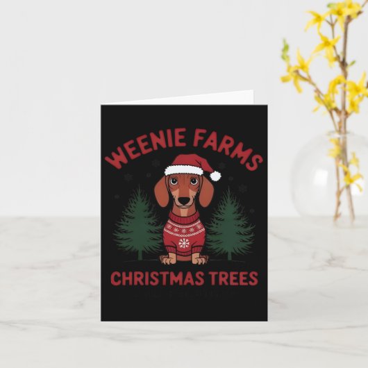 ウインナソーセージファームズダックスシャンドクリスマスツリーズウィーナードッグ カード (黄色い花)