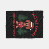 ウインナソーセージファームズダックスシャンドクリスマスツリーズウィーナードッグ フリースブランケット (正面(横))