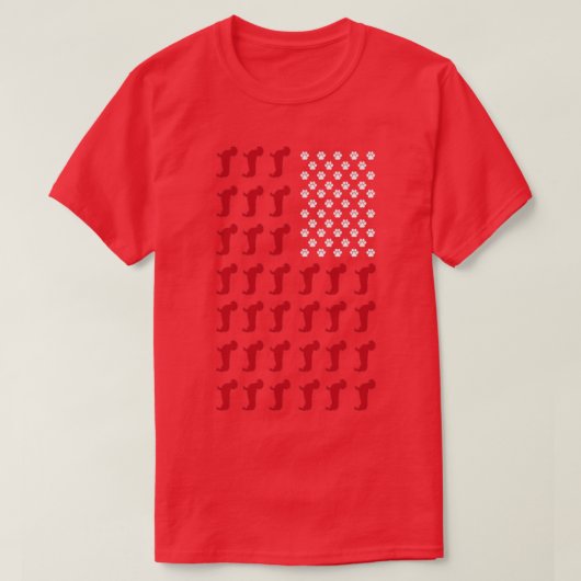 ウインナソーセージ米国国旗のダシュント Tシャツ (デザイン正面)