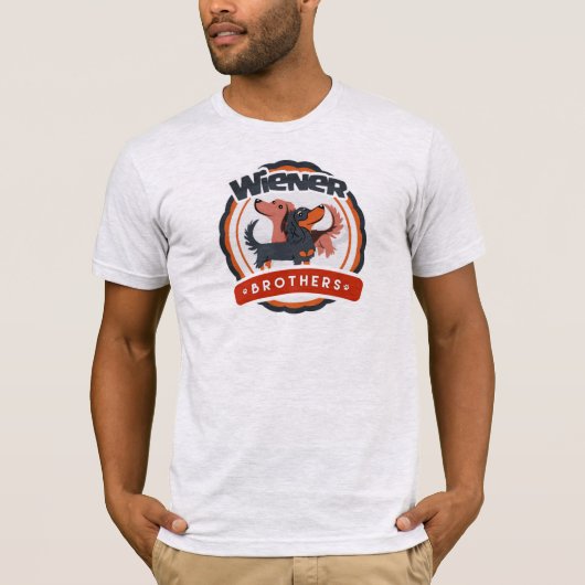 ウインナーの兄弟のダックスフントのTシャツ Tシャツ (正面)