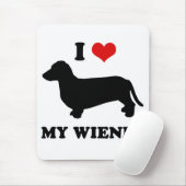 ウインナー犬のティー- "私は愛します私のウインナー"を マウスパッド (マウス)