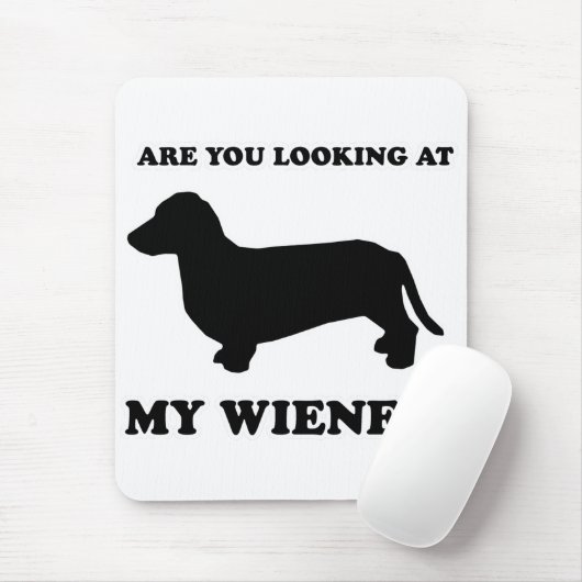ウインナー犬のティー- "見て下さい私のウインナー"を マウスパッド (マウス)