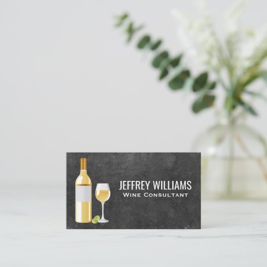 ウイン赤と白ズボトルとグラス 名刺 (スタンド正面)