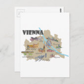 ウイーンオーストリアの地図の概要 ポストカード (正面/裏面)