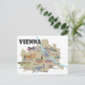 ウイーンオーストリアの地図の概要 ポストカード (スタンド正面)