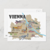 ウイーンオーストリアの地図の概要 ポストカード (正面/裏面)