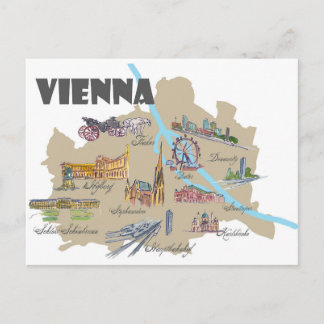 ウイーンオーストリアの地図の概要 ポストカード