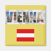 ウイーンオーストリアオーストリア国旗の旅写真 マグネット (正面)