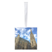 ウイーンオーストリアシティ旅行写真クリスマス キューブオーナメント (右)