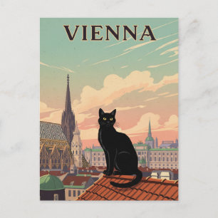 ウイーンオーストリア旅行で猫 ポストカード