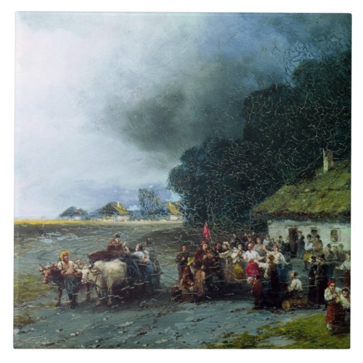 ウイ伝統的クラ結婚イナ語（ウクライナ） （結婚） タイル (正面)