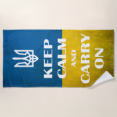 ウイ保ランのエンブレムトライデント  ビーチタオル (正面)