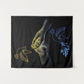 ウイ祈クラウナでは、手を持つ現実的なカップル2 タペストリー (正面(横))