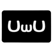 ウゥ Happy Anime Face Emoticon マグネット (横)